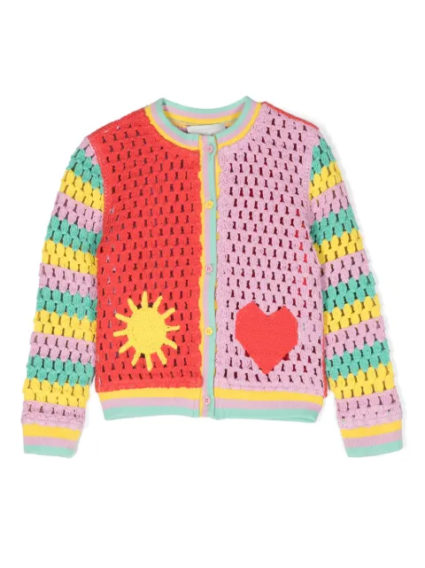 Stella McCartney Kids colourblock crochet-knit cardigan
