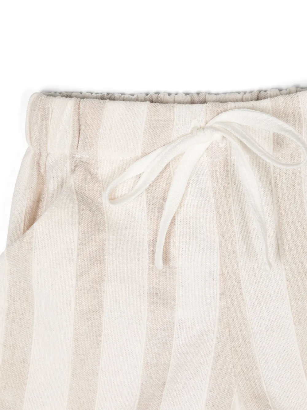 La Stupenderia Linnen gestreepte shorts Wit