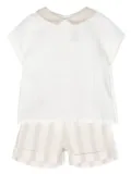 La Stupenderia striped linen shorts set - White