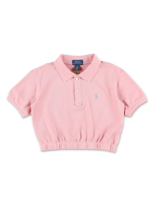 POLO RALPH LAUREN KIDS Polo Pony Cropped Polo Shirt Pink FARFETCH CA