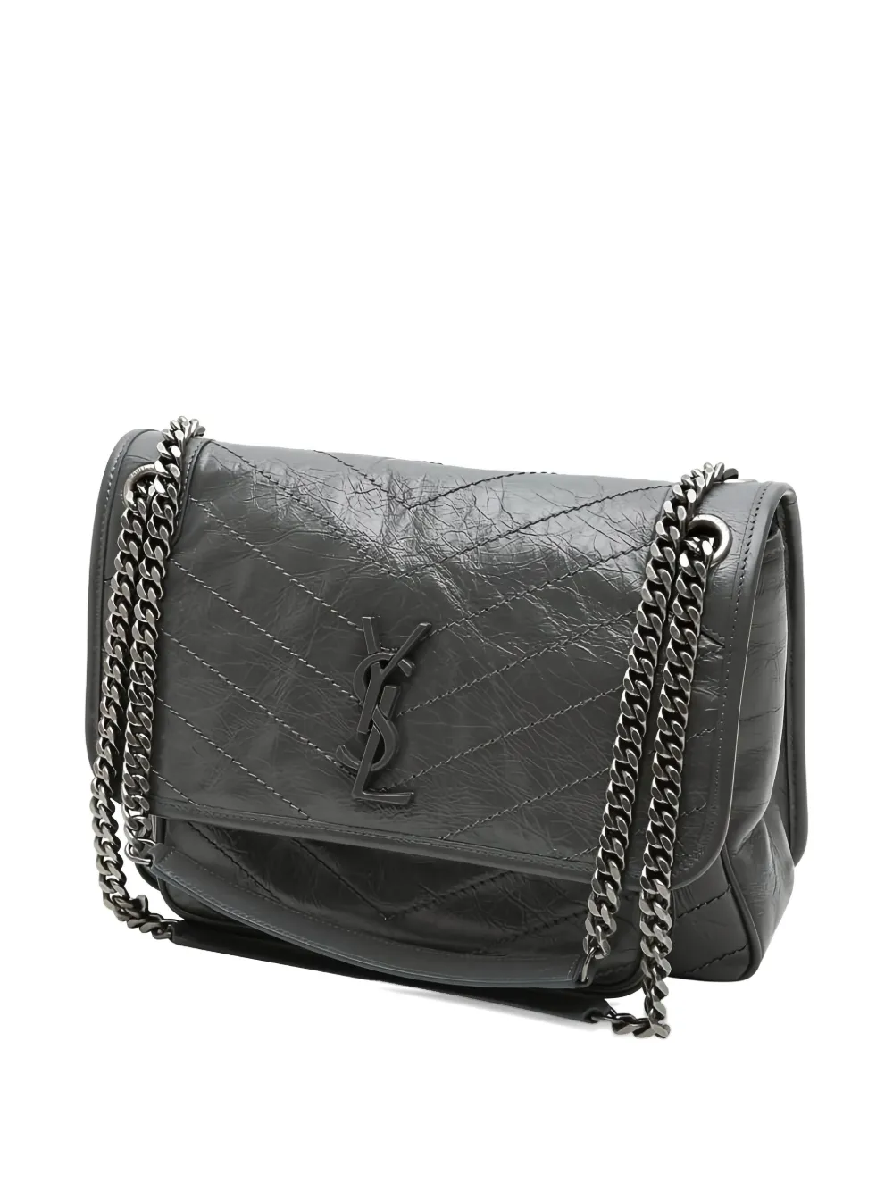 Pre-owned Saint Laurent Medium Niki Shoulder Bag In Gray