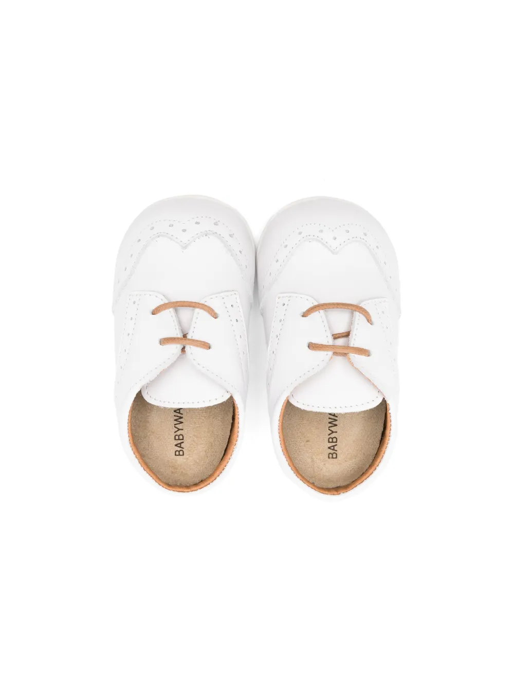 BabyWalker square-toe leather crib shoes White