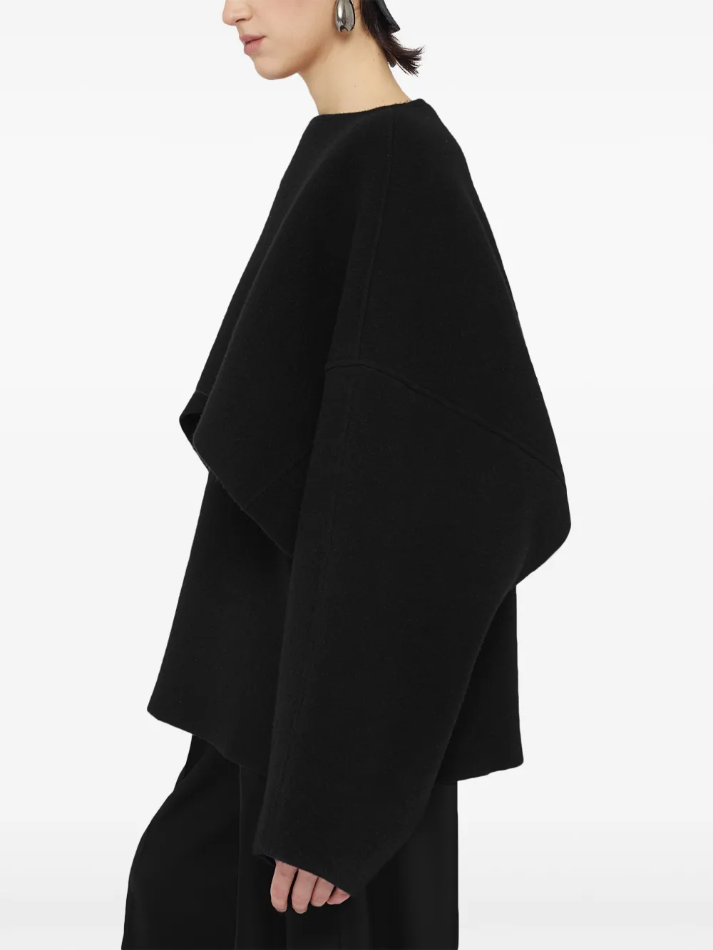 Jil Sander Poncho van wolblend Zwart