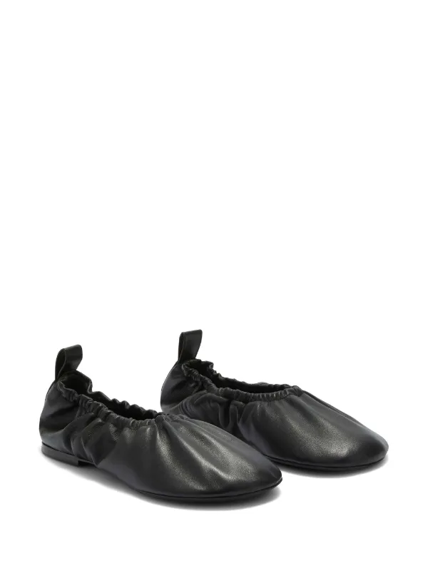 バレエシューズ JIL SANDER BLACK NAPPA LEATHER BALLERINAS Jil Sander Leather Ballerina Shoes | Black | FARFETCH
