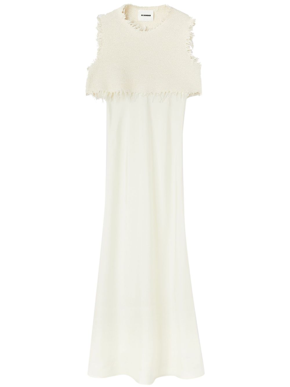 Jil Sander layered wool-silk blend dress - White