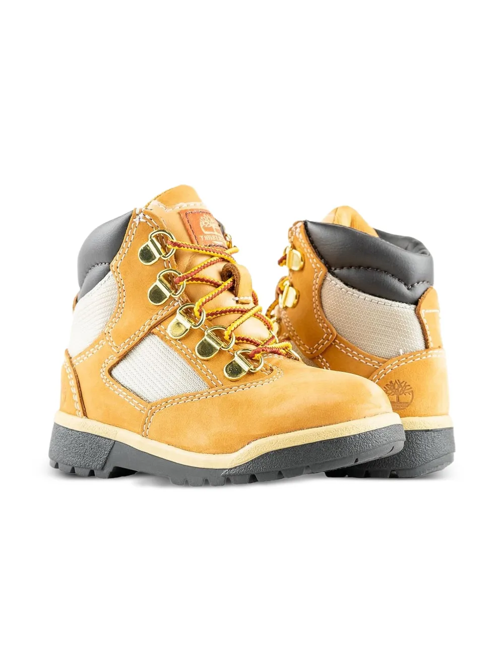 Timberland Kids 6-Inch Leather Fabric boots Brown