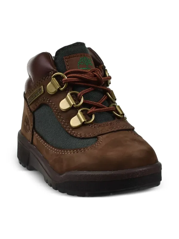 Timberland Brown Leather Hiking Boots with Olive Green Tongue Timberland Kids 6 Inch  main image 3