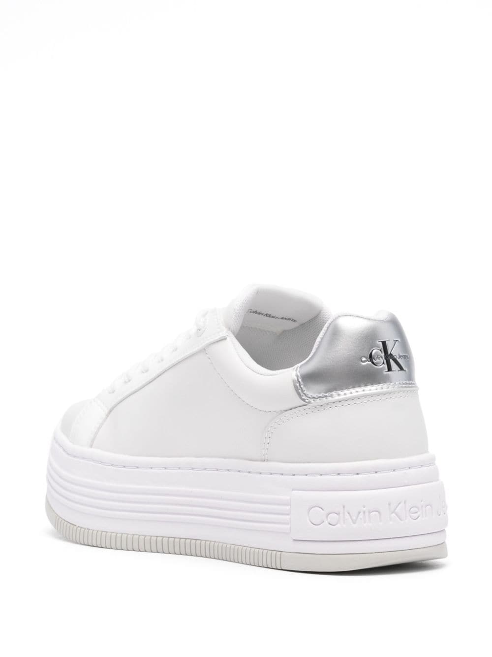 Calvin Klein leather flatform sneakers White