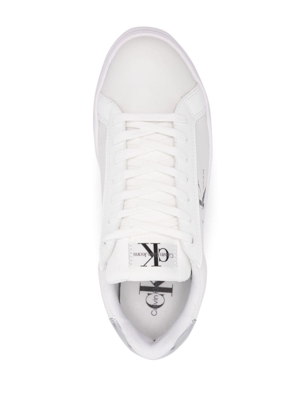 Calvin Klein leather flatform sneakers White