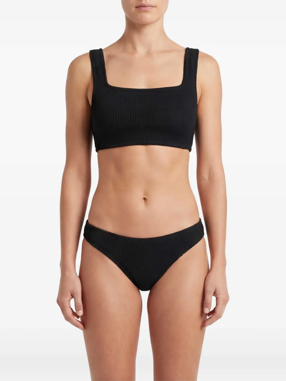 Hunza G Xandra bikini met gekreukt effect Zwart