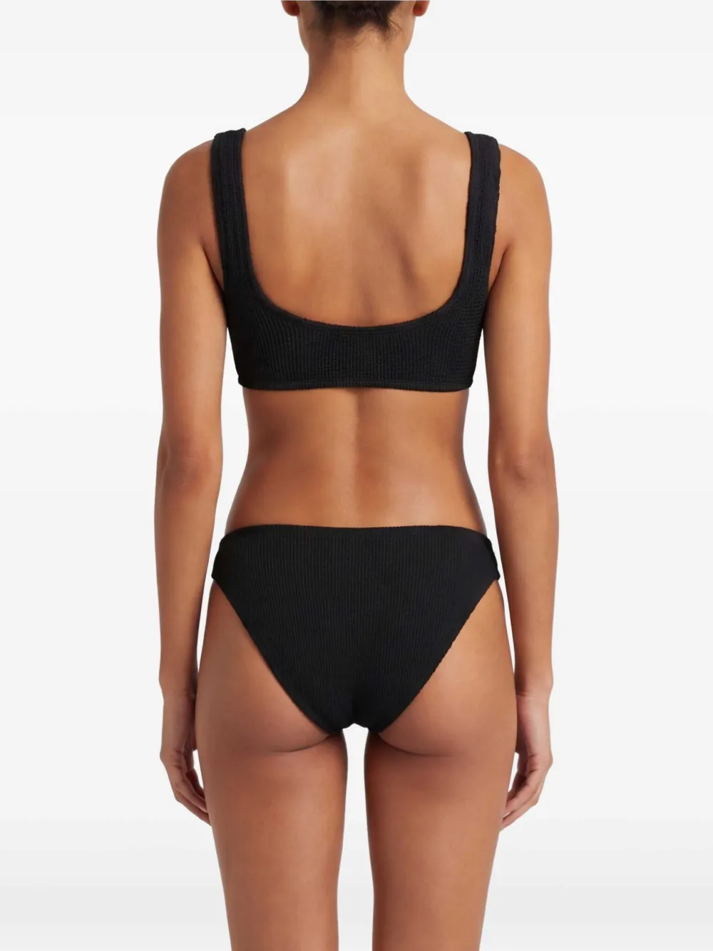 Hunza G Xandra bikini met gekreukt effect Zwart
