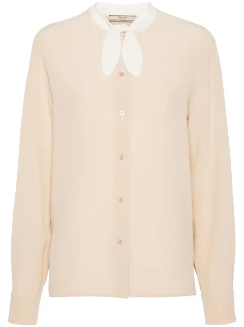 Prada triangle-logo crepe shirt
