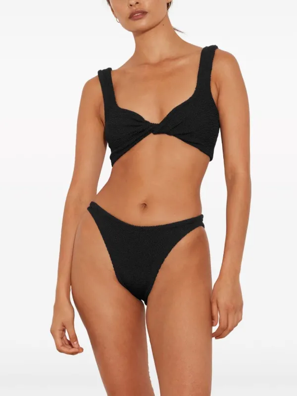Hunza G Juno Crinkled Bikini | Black | FARFETCH