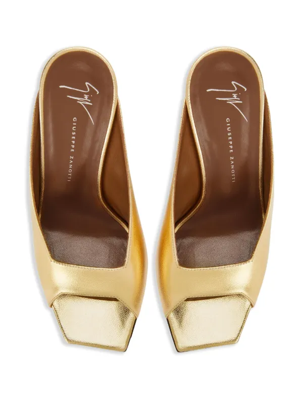 Giuseppe Zanotti Mya Leather Mules | Gold | FARFETCH