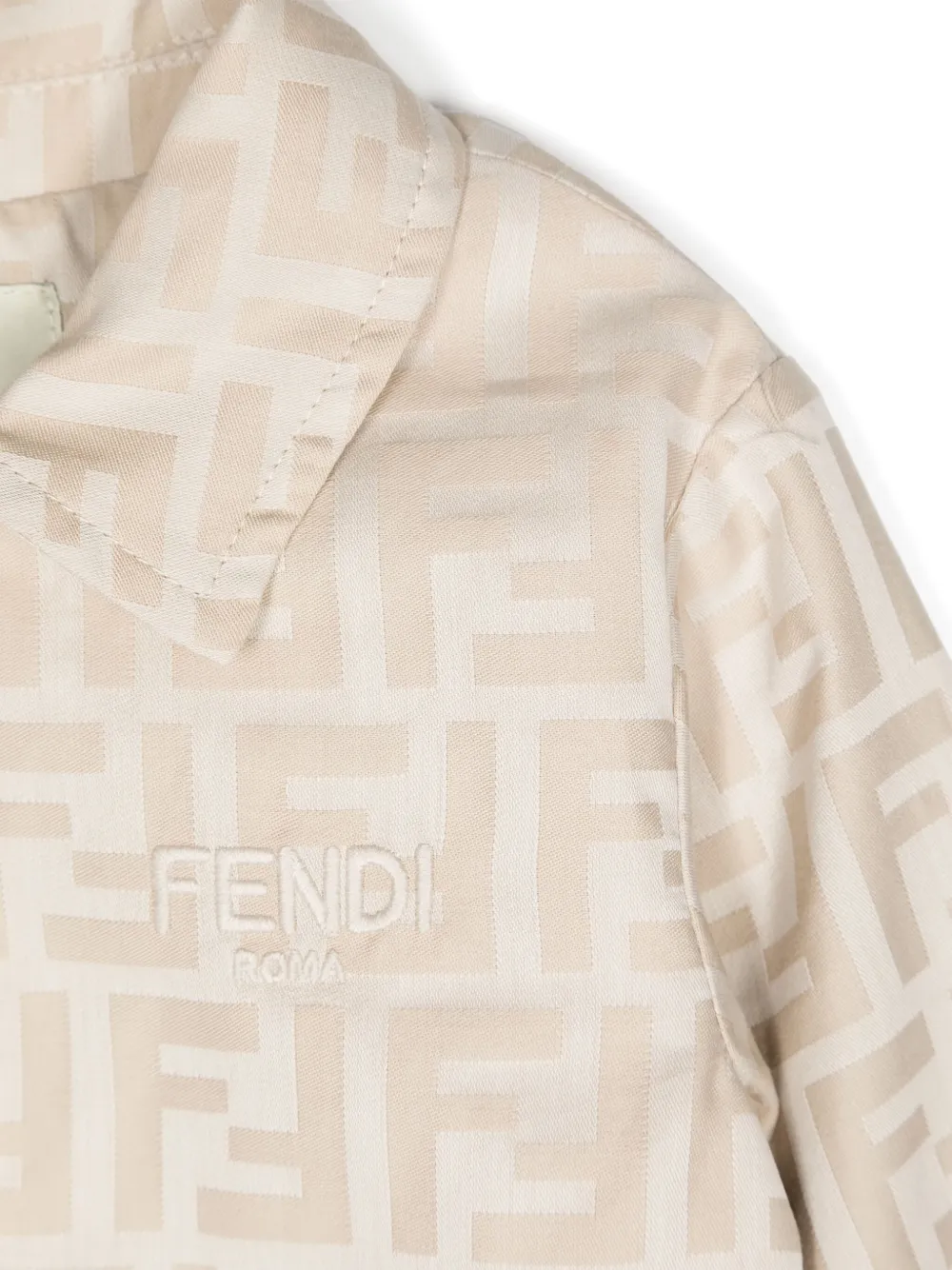 Fendi Kids Jack met FF-logo jacquard Beige