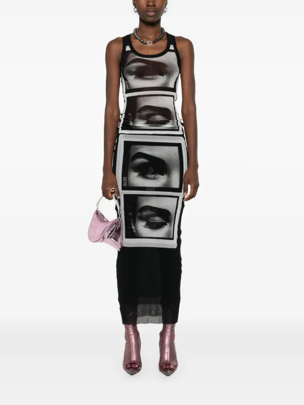 Jean Paul Gaultier face-print Mesh Top | Black | FARFETCH