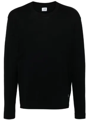 Stone Island Compass-patch Crewneck Jumper | Black | FARFETCH
