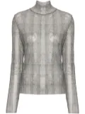BOSS plissé-details checked T-shirt - Grey
