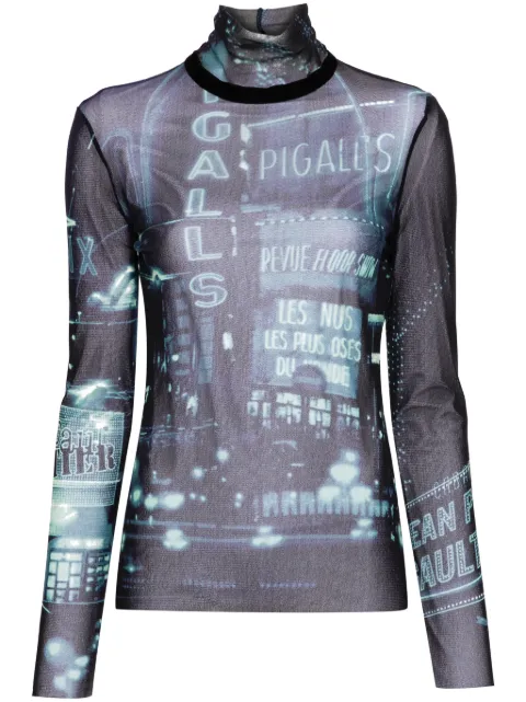 Jean Paul Gaultier Pigalle-print mesh T-shirt