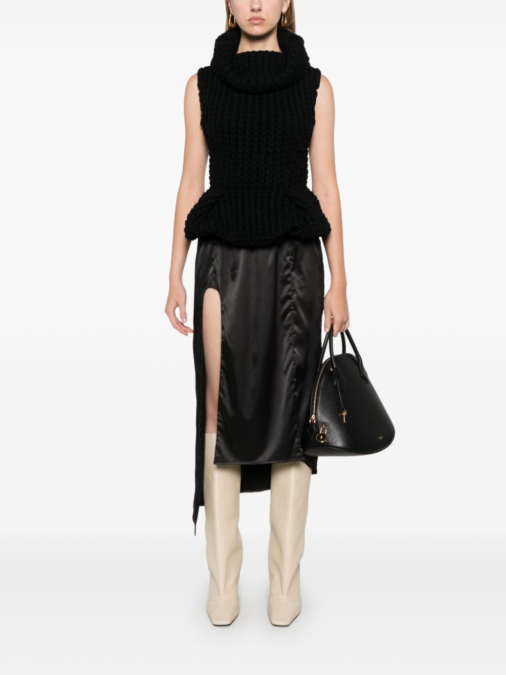 Shop Givenchy Waffle Wool Top In Black