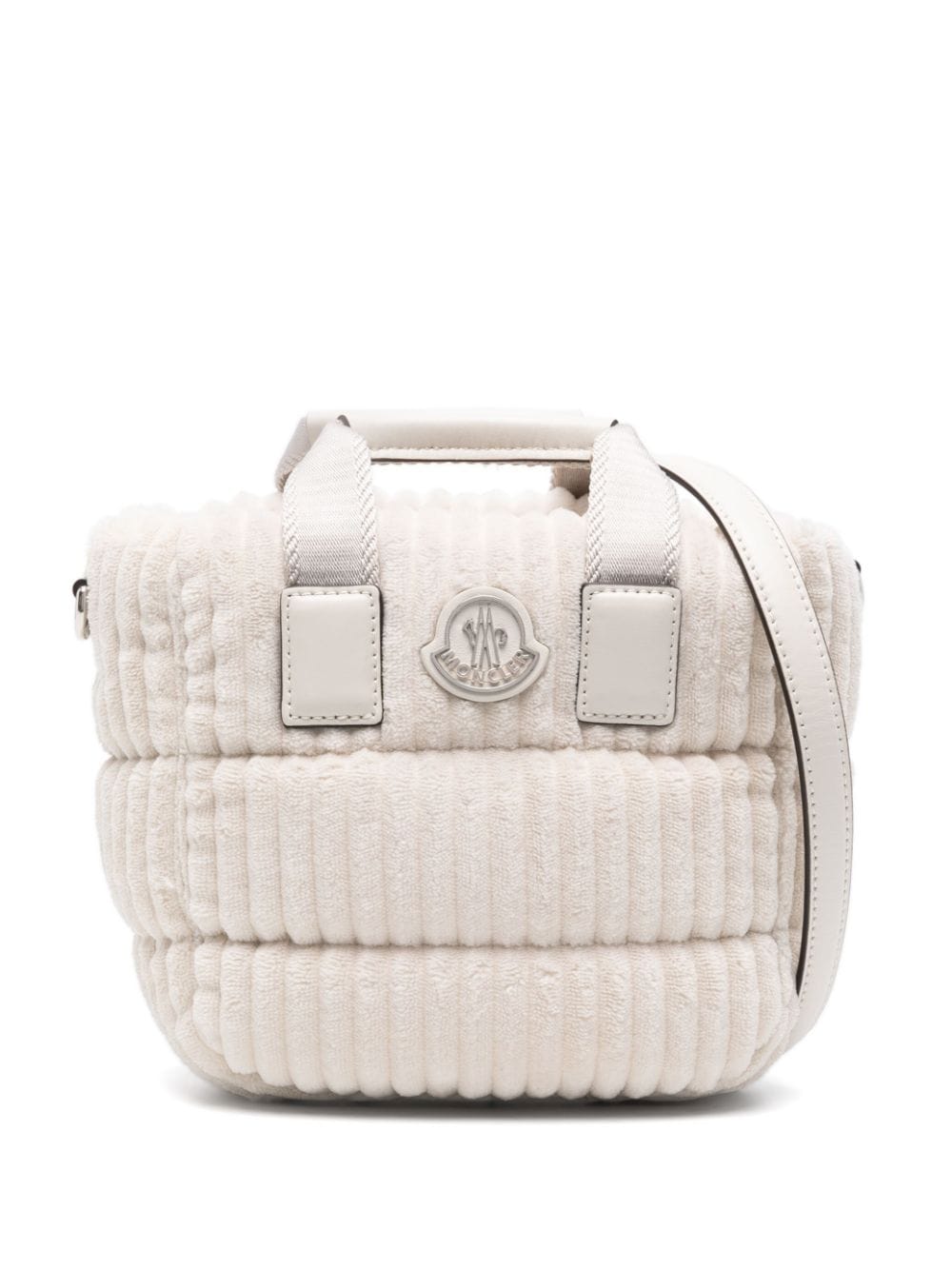 Shop Moncler Mini Caradoc Tote Bag In Neutrals