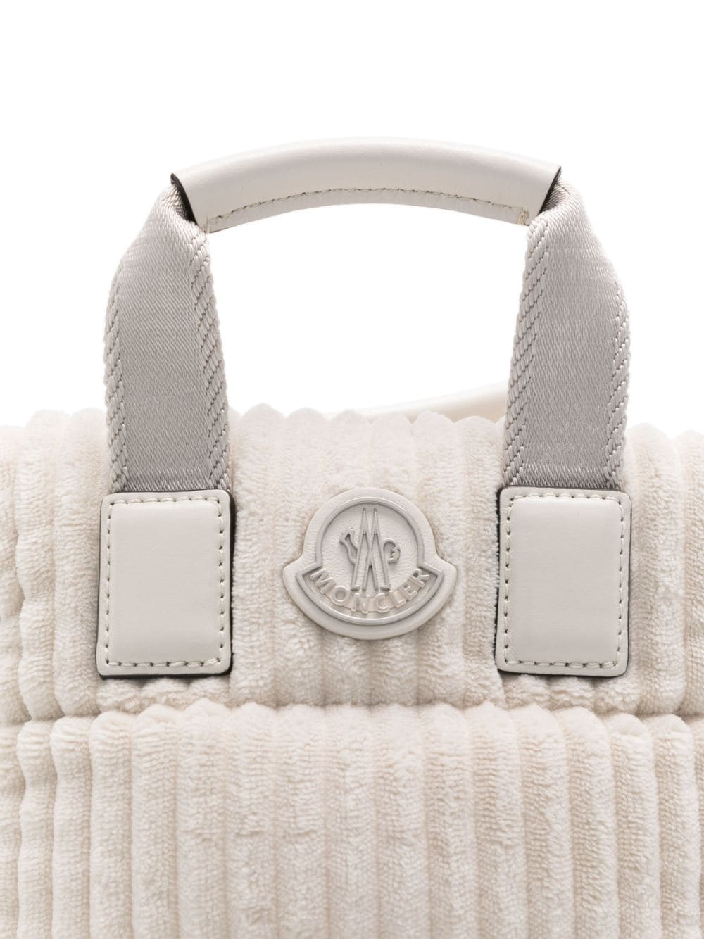 Shop Moncler Mini Caradoc Tote Bag In Neutrals