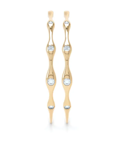 LOEV  14kt recycled yellow gold Curve diamond earrings