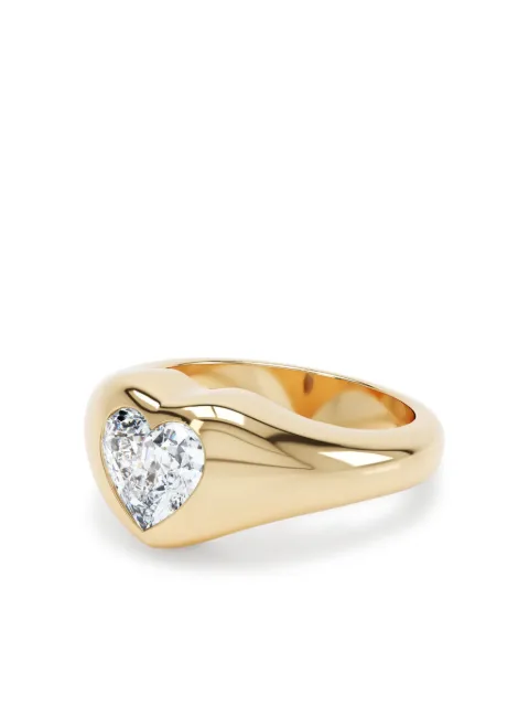 LOEV  anillo Curve en oro amarillo reciclado de 14kt con diamantes