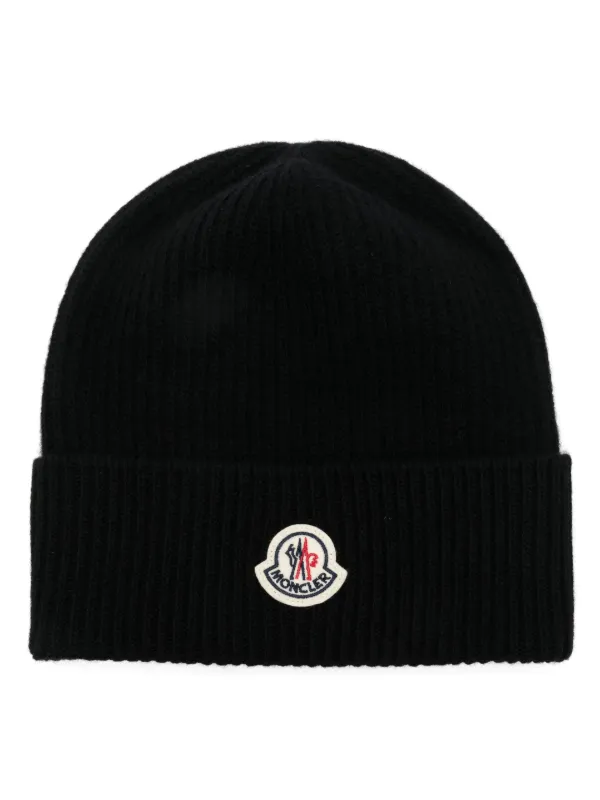 Black Wool Beanie - Hats & Beanies for Women | Moncler US