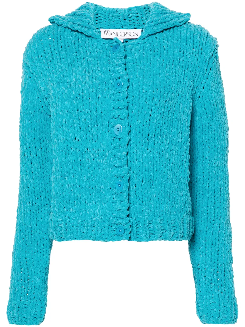 Jw Anderson Women Chenille Cardigan In Blue