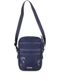 Supreme logo-print grid-pattern shoulder bag - Blue
