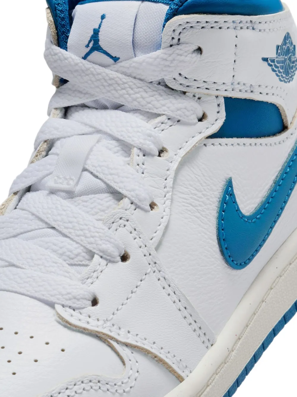 Jordan Kids Air Jordan 1 Mid SE "Industrial Blue" sneakers White