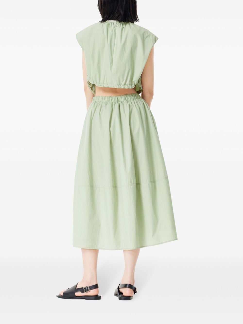 Shop Studio Tomboy Cur-out Sleeveless Midi Dress In Green