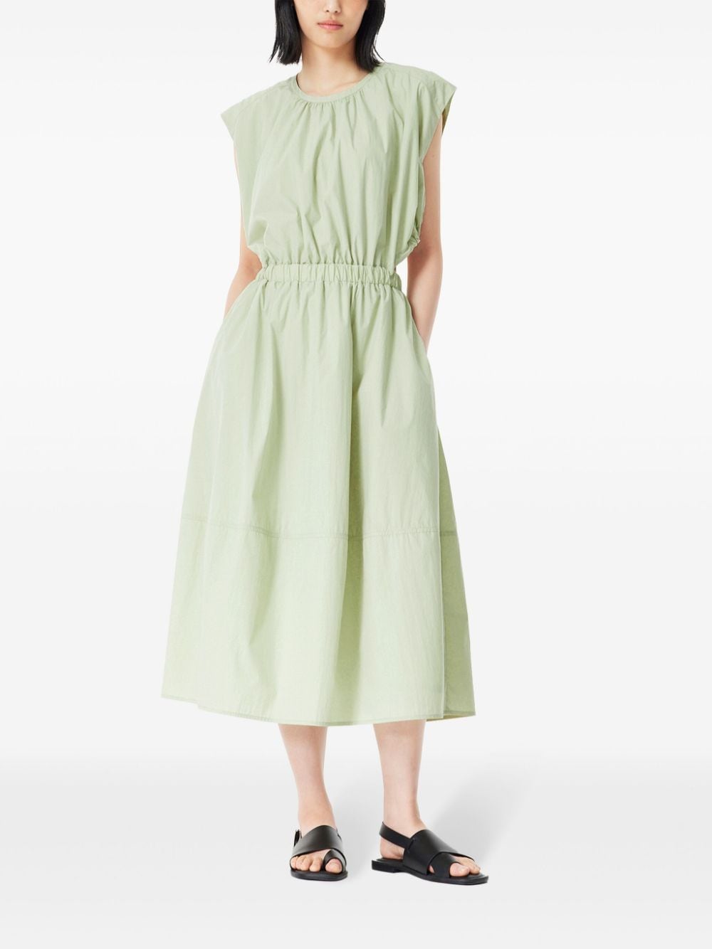 Shop Studio Tomboy Cur-out Sleeveless Midi Dress In Green