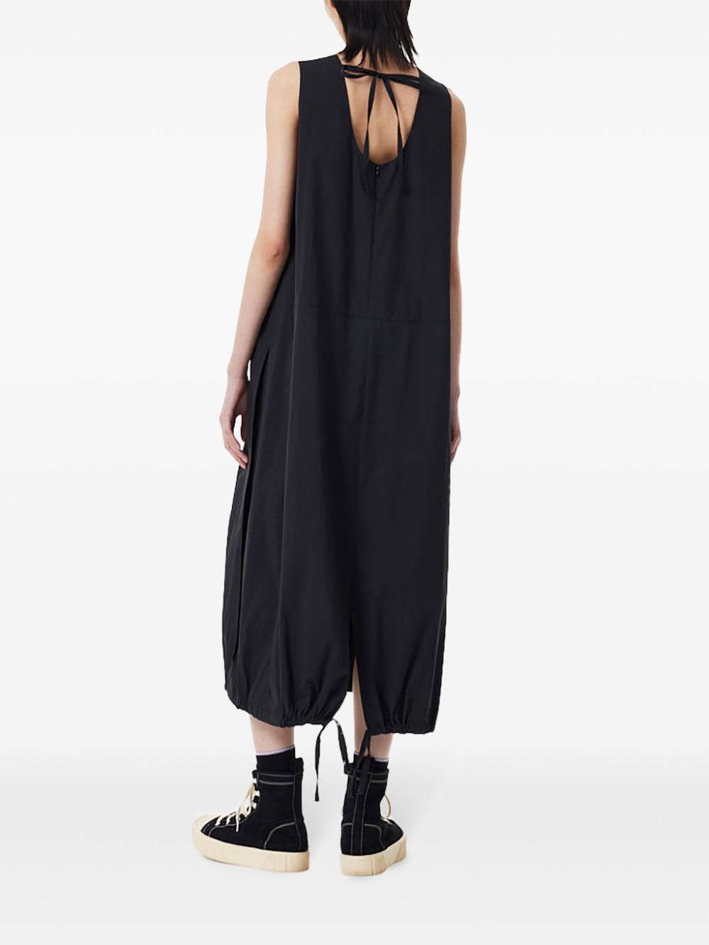 Shop Studio Tomboy Sleeveless String-detail Midi Dress In Black