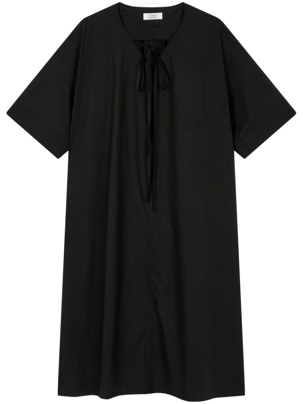 Studio Tomboy Layered String-detailed Midi Dress In Black