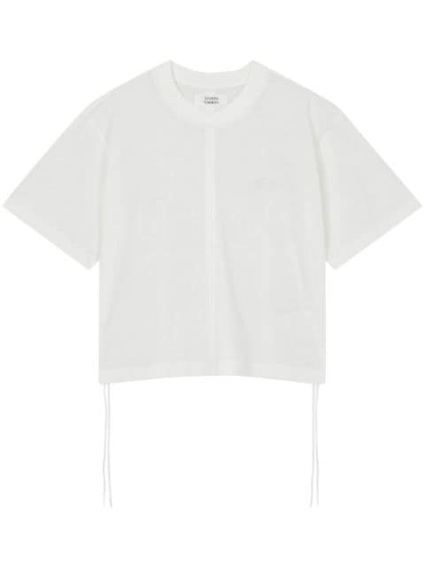 STUDIO TOMBOY side-drawstring cropped cotton T-shirt