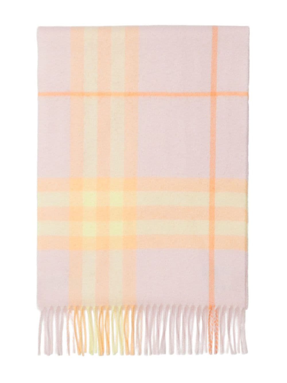 Burberry checked cashmere fringe scarf - Roze