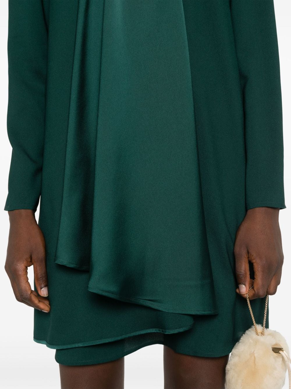 Shop Emporio Armani Draped-panel Long-sleeve Dress In Green