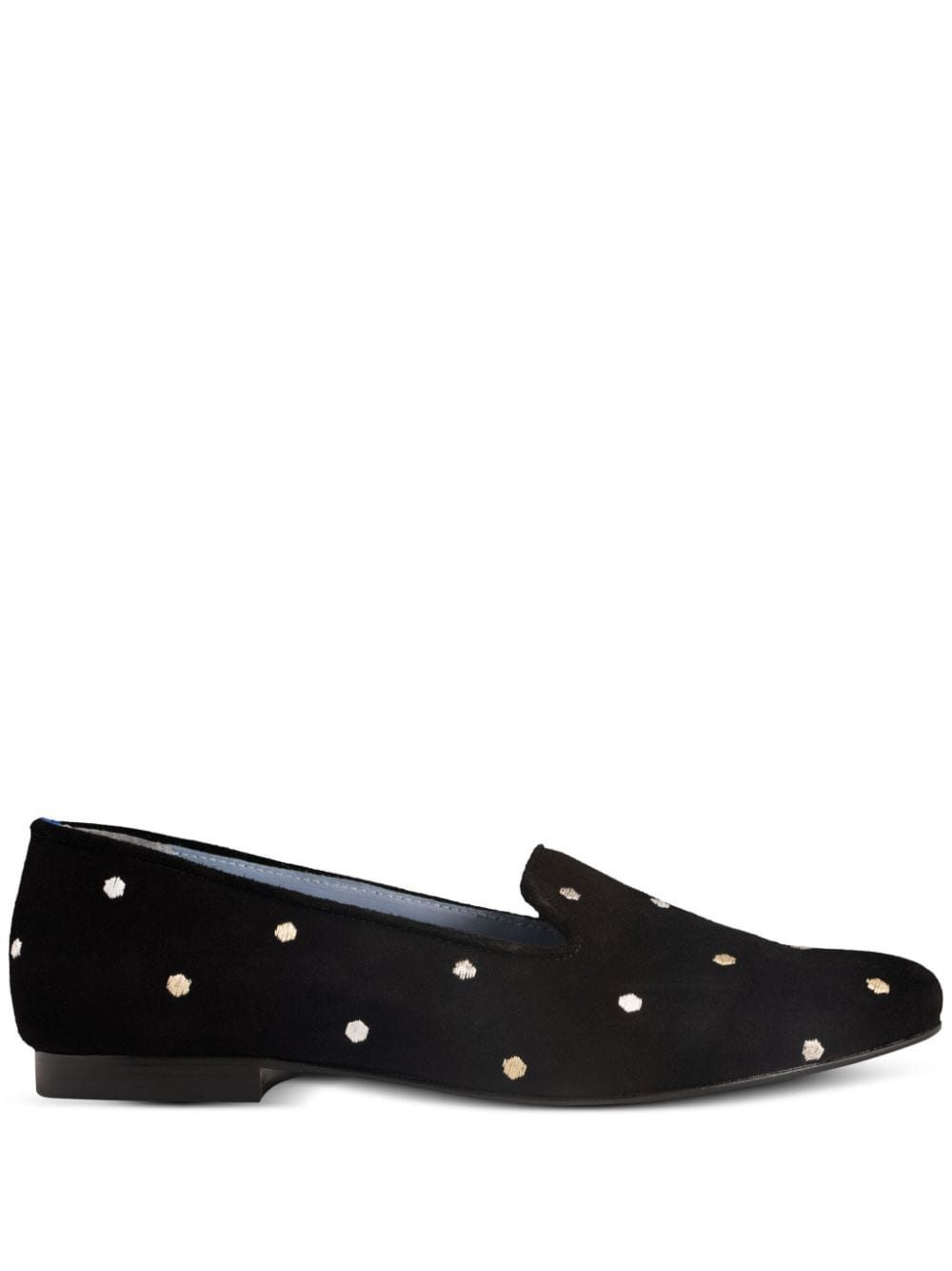 Blue Bird Shoes polka-dot embroidered loafers Black