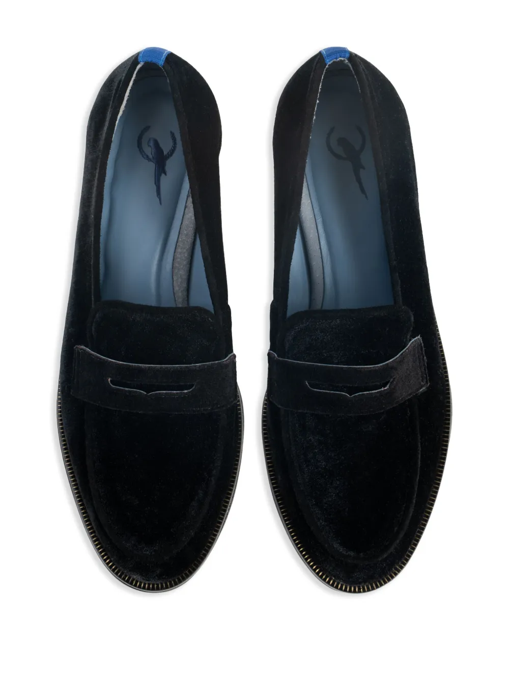 Blue Bird Shoes Penny fluwelen loafers Zwart