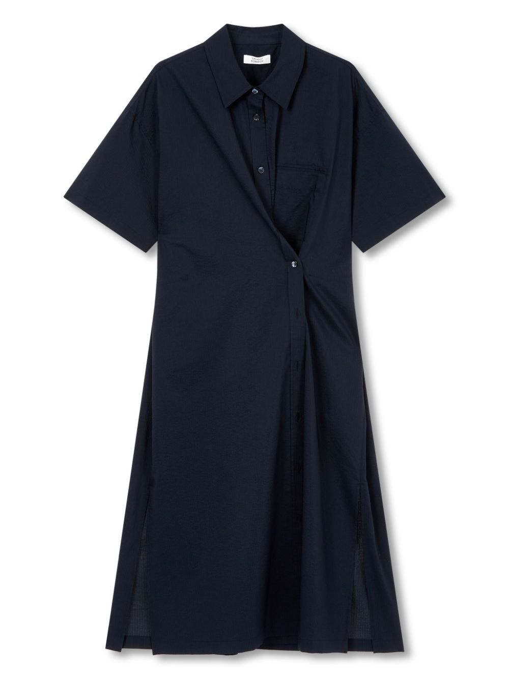 STUDIO TOMBOY LAYERED BUTTON-UP DRAPED DRESS 