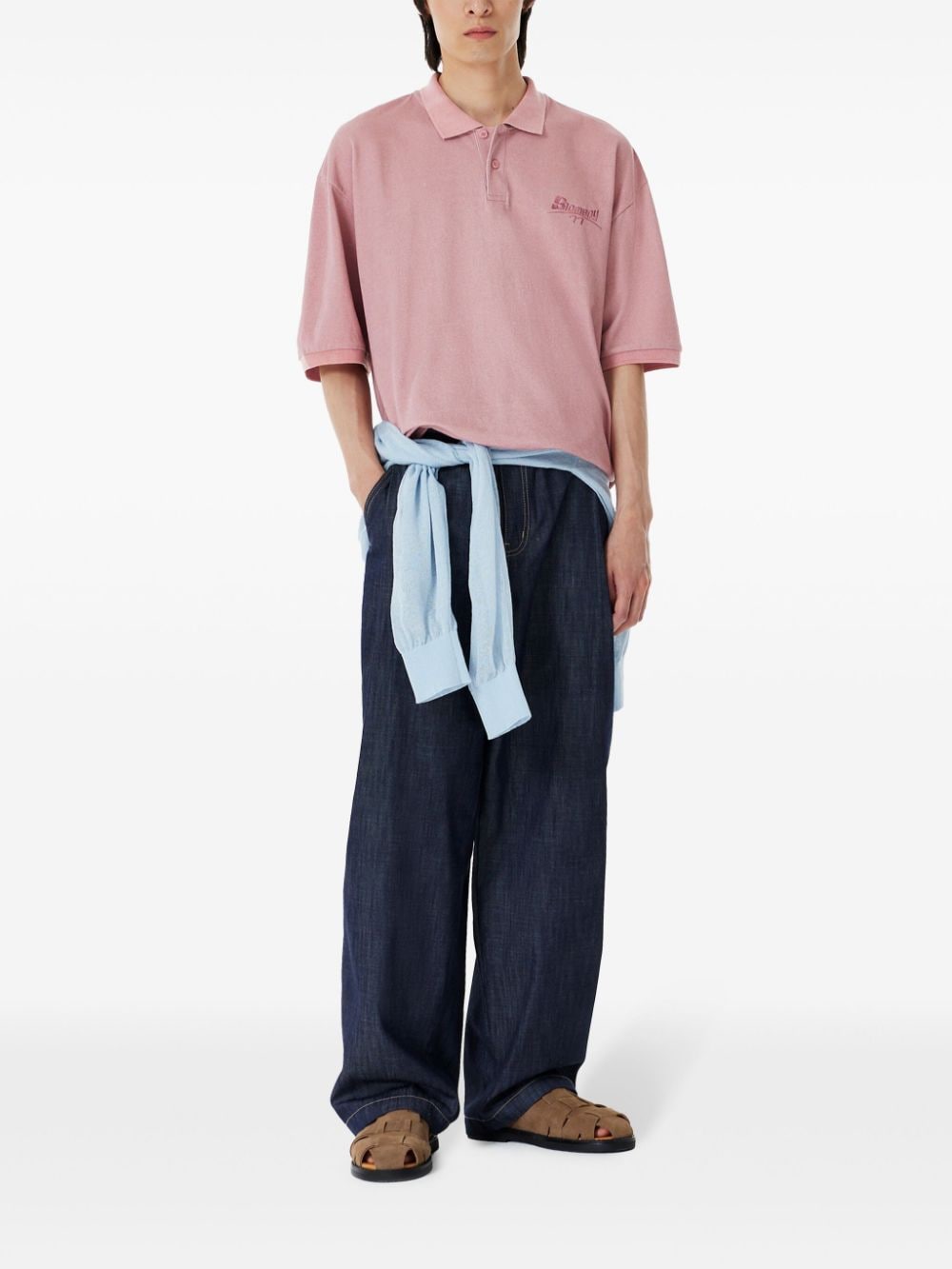 Shop Studio Tomboy Young Cotton Polo Shirt In Pink