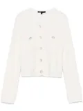 Maje diamond-pattern cardigan - White