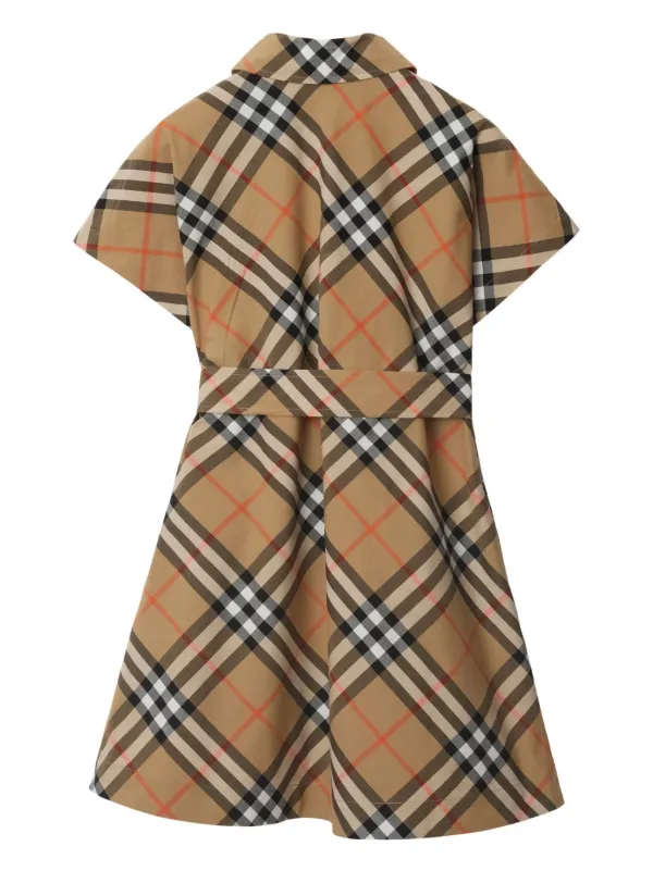 Burberry Kids Vintage Check pattern Dress Neutrals FARFETCH TR