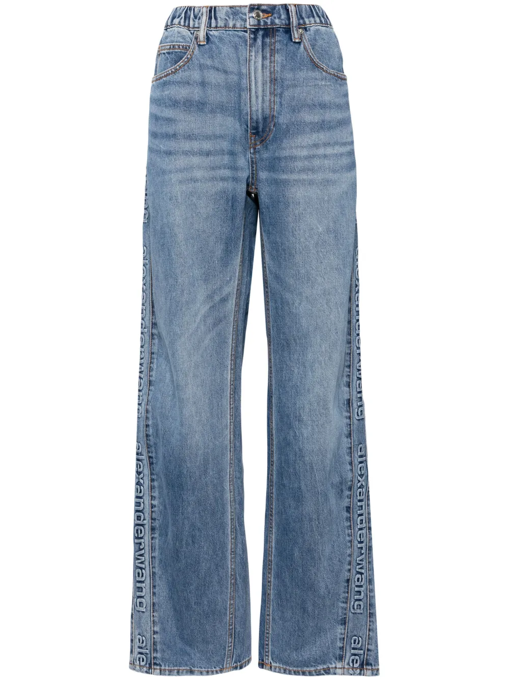 Alexander Wang Ez Mid-rise Straight-leg Jean In Denim In Blue