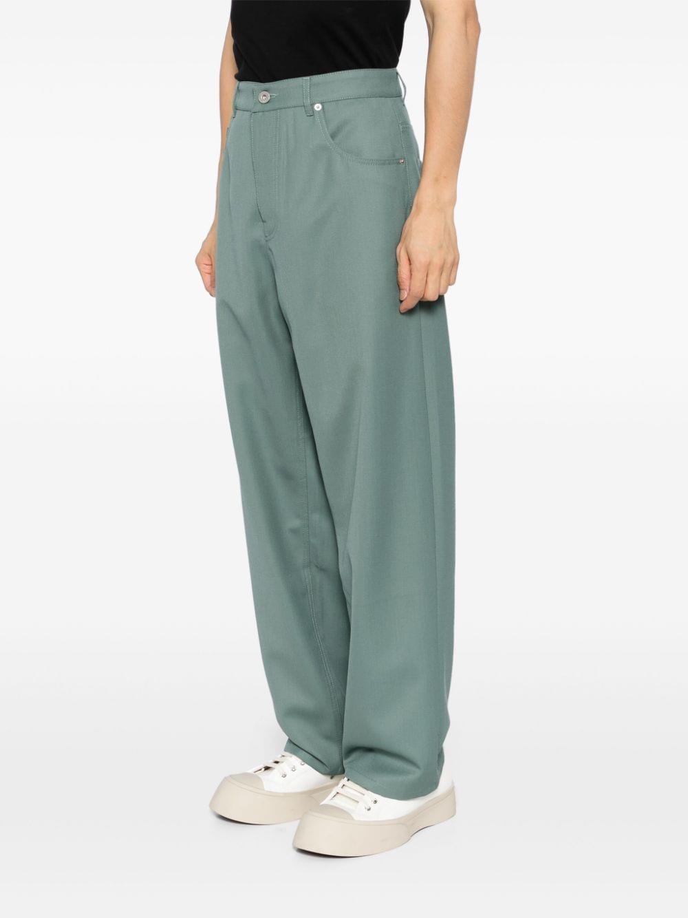 Shop Drôle De Monsieur Le Pantalon Baggy In Green