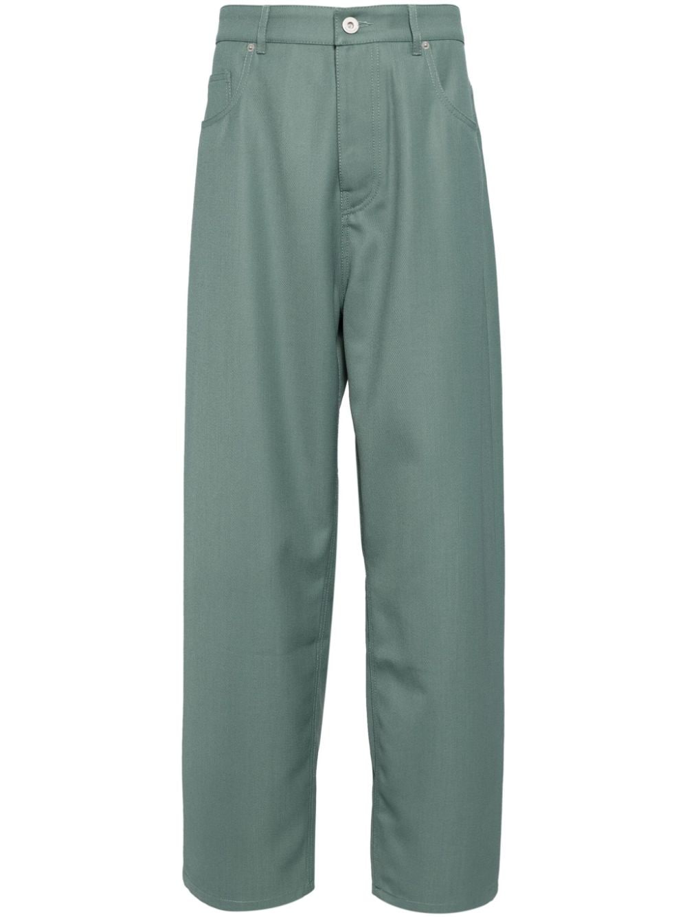 Shop Drôle De Monsieur Le Pantalon Baggy In Green