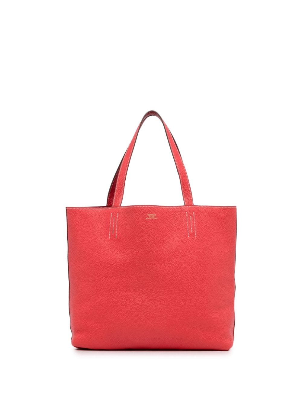 Pre-owned Hermes 2012 Clemence Double Sens 45 Tote Bag In Red