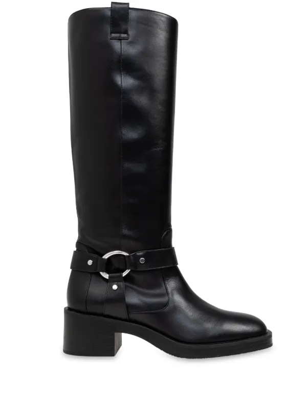 Stuart Weitzman Jax Leather knee high Boots Black FARFETCH TR